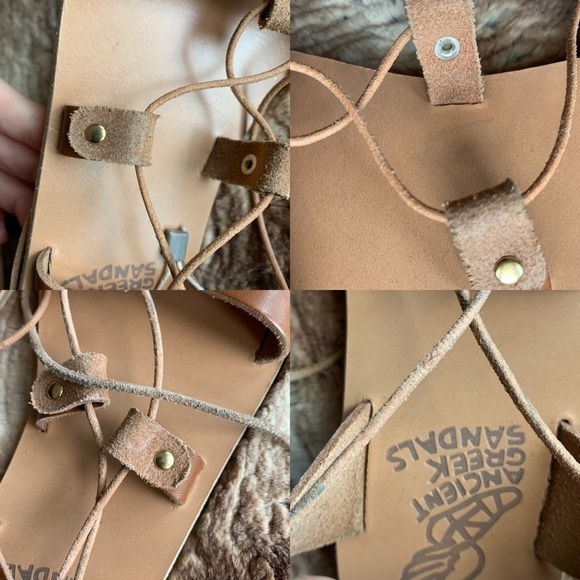 Ancient Greek Sandals Thebes Gladiator Lace-up Brown - Picture 5 of 8